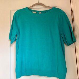 Talbots Vibrant Teal Short Sleeve Sweater